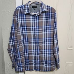 Banana Republic Mens Plaid Button Up Long Sleeve Shirt Button Down